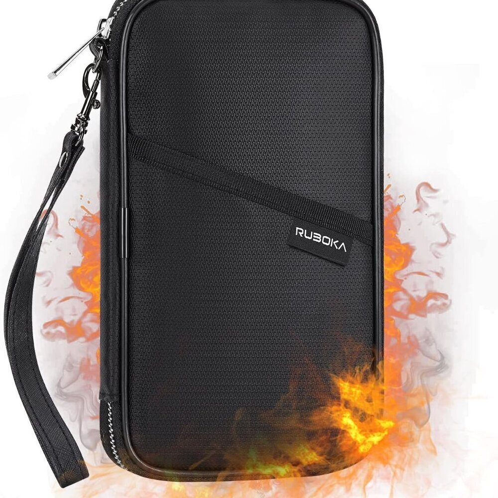 Fireproof RFID Blocking Passport Holder Wallet, Family Multiple Passport Holder - Picture 2 of 9